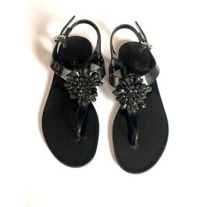 Coach Black Beaded Hilda Jelly Sandals Women‎ Size 7B